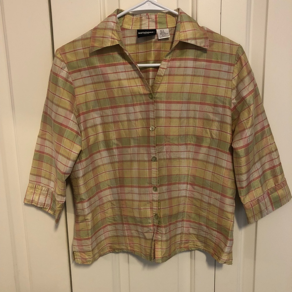 3/4 sleeved 100% silk blouse